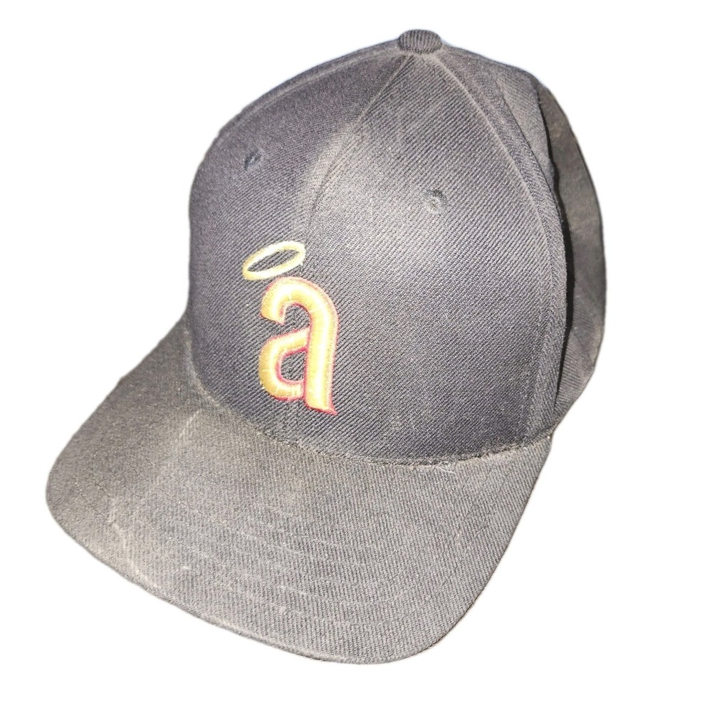 Angels Black/Gold Baseball Hat Cap American Needle Cooperstown Snapback OSFM